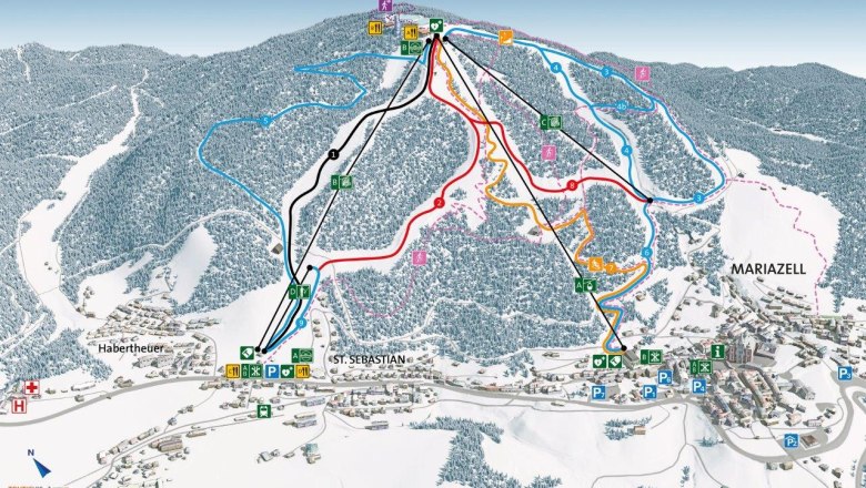 Pistenplan Mariazeller Bürgeralpe, © Mariazeller Bürgeralpe Pistenplan Mariazeller Bürgeralpe, © Mariazeller Bürgeralpe