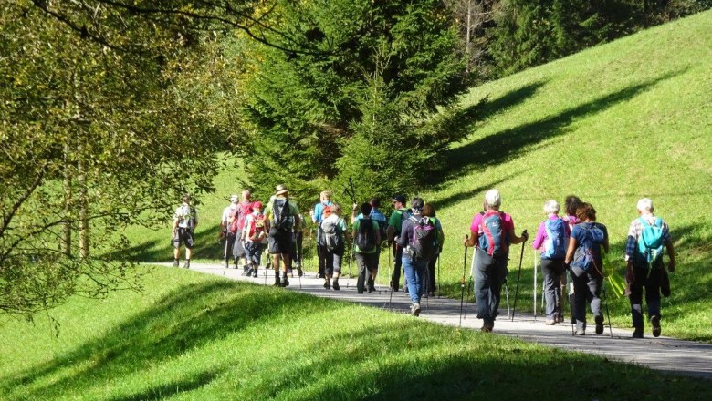 Gruppe von Wanderer gehen Pilgern