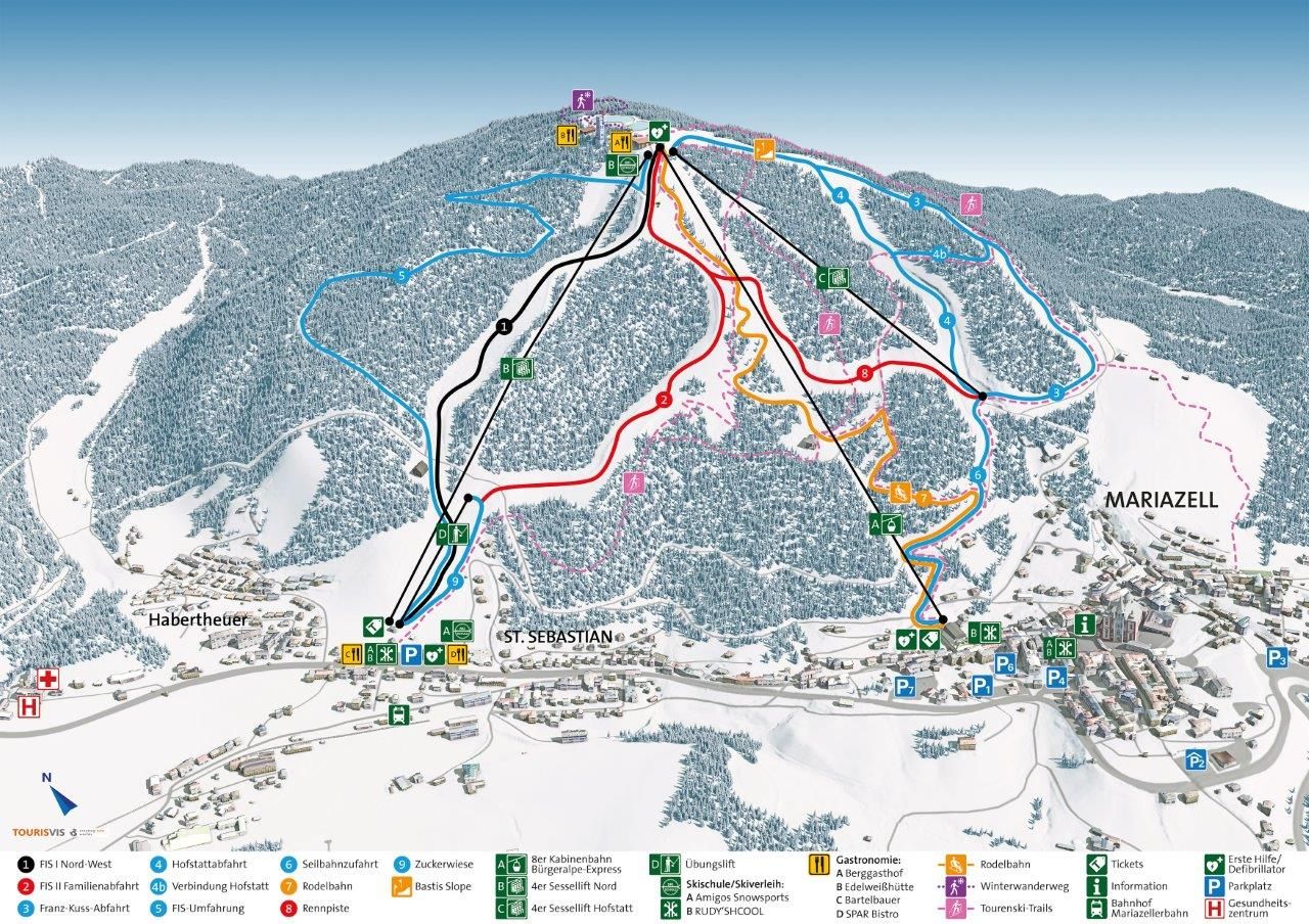 Pistenplan Mariazeller Bürgeralpe