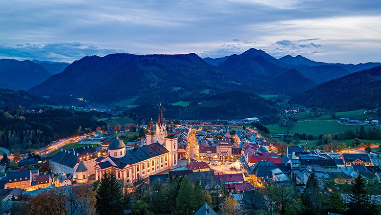 Ausblick auf Mariazell mit der Basilika