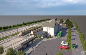 Modellansicht des umgebauten Bahnhofs Mariazell, © (c)Schneider Consult