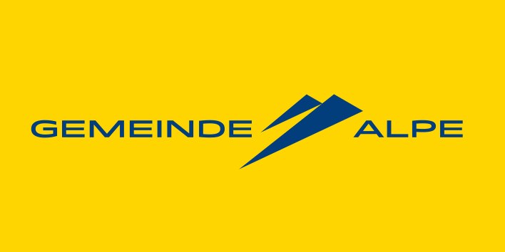Logo Gemeindealpe mit blauem Schriftzug